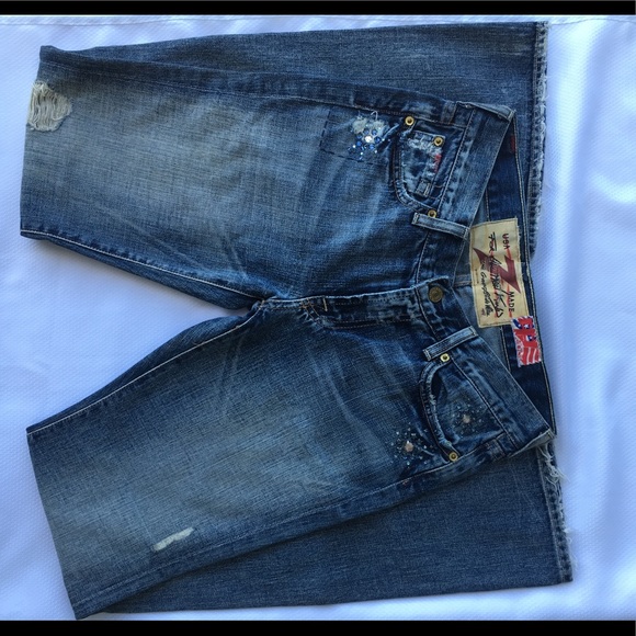 7 FOR ALL MANKIND DISTRESSED JEANS - Picture 8 of 8